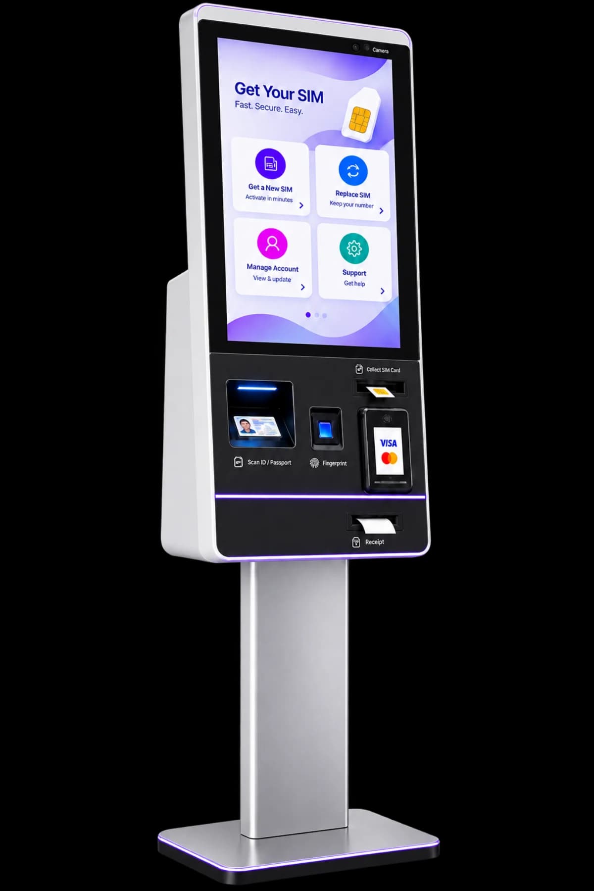SIM dispensing kiosk